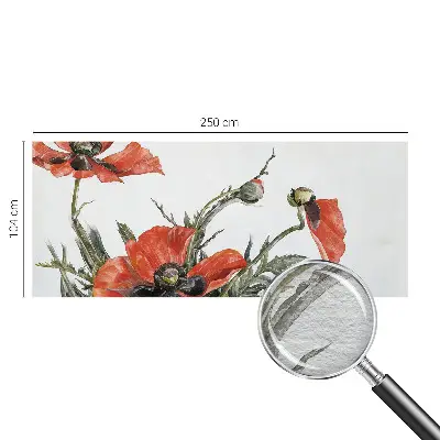 Vlies fotobehang met een patroon van rode klaprozen