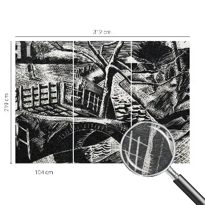 Fotobehang vliesbehang met een architectonisch landschap