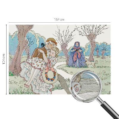 Vliesbehang fotobehang woonkamer met een romantische scène