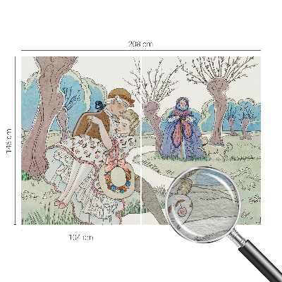 Vliesbehang fotobehang woonkamer Romantische scène