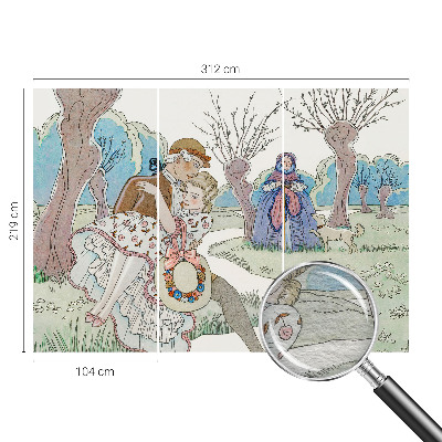 Vliesbehang fotobehang woonkamer Romantische scène