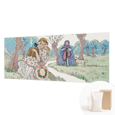 Vliesbehang fotobehang woonkamer met een romantische scène