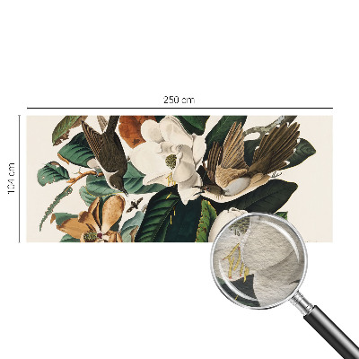 Behang met print Vogels magnolia's