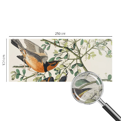Foto behang op maat met een kleurrijk vogelsdecor