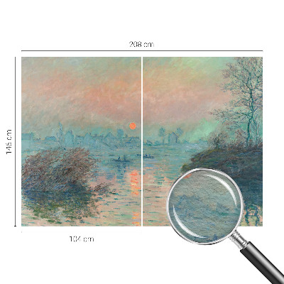 Fotobehang woonkamer met een atmosferische schemering als motief