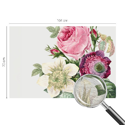 Fotobehang voor de slaapkamer met een bloemenboeket als print