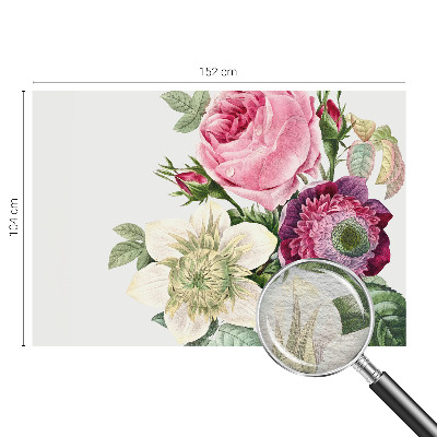 Fotobehang voor de slaapkamer met een bloemenboeket als print