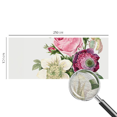 Fotobehang voor de slaapkamer met een bloemenboeket als print