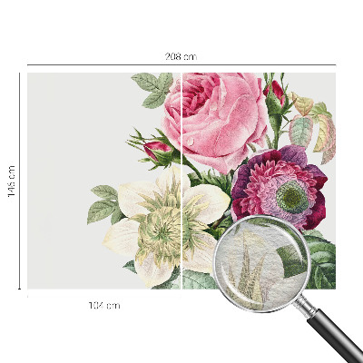 Fotobehang voor de slaapkamer met een bloemenboeket als print