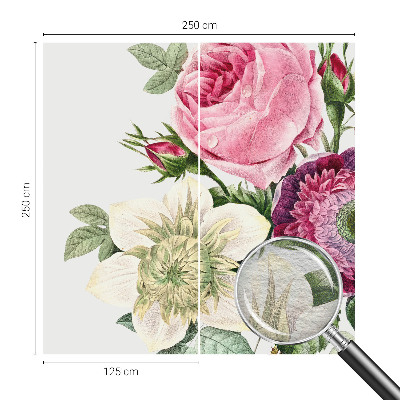 Fotobehang voor de slaapkamer met een bloemenboeket als print