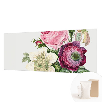 Fotobehang voor de slaapkamer met een bloemenboeket als print
