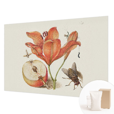 Fotobehang voor de woonkamer met een botanische illustratie