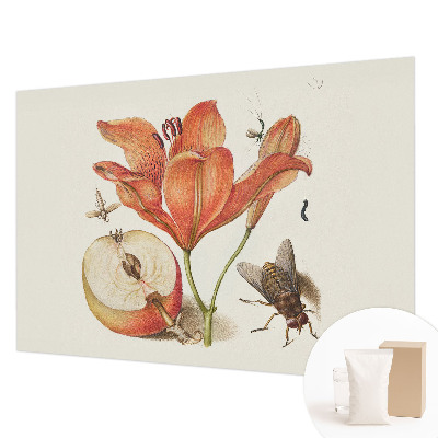 Fotobehang voor de woonkamer met een botanische illustratie