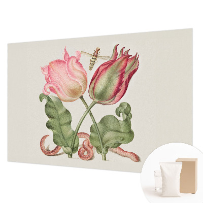 Fotobehang voor slaapkamer met een afbeelding van tulpen voor een sfeervolle slaapkamer