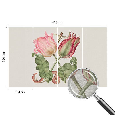 Fotobehang voor slaapkamer met een afbeelding van tulpen voor een sfeervolle slaapkamer