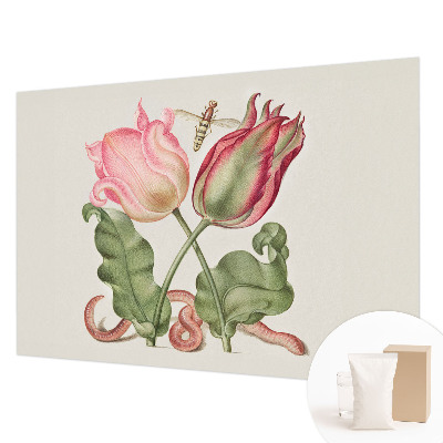 Fotobehang voor slaapkamer met een afbeelding van tulpen voor een sfeervolle slaapkamer