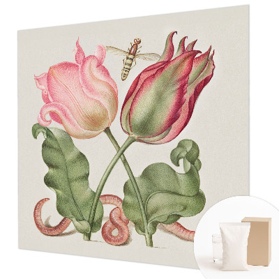 Fotobehang voor slaapkamer met een afbeelding van tulpen voor een sfeervolle slaapkamer