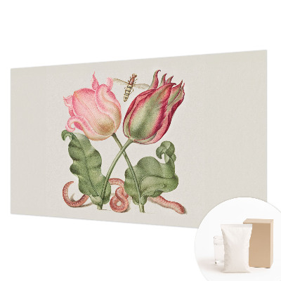 Fotobehang voor slaapkamer met een afbeelding van tulpen voor een sfeervolle slaapkamer
