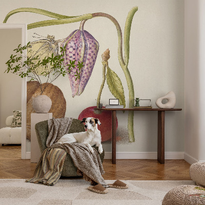 Modern fotobehang met een ontwerp van de vlinderplant
