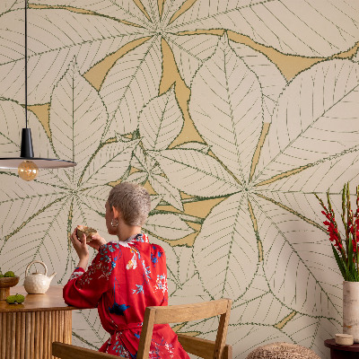 Hoogwaardig fotobehang Kastanjebladeren