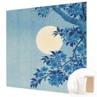 Sfeervol fotobehang met het bloemenmaan-motief