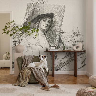 Groot fotobehang met een artistiek portret