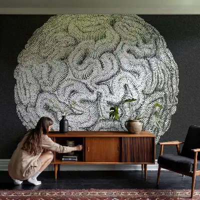 Uniek fotobehang met een bolvormige structuur