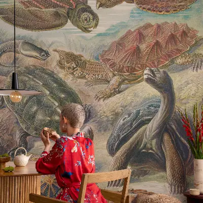 Vlies fotobehang op maat met schildpadmotief