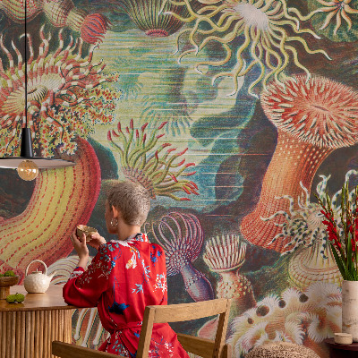 Fotobehang met sierlijke zeeanemonen als motief