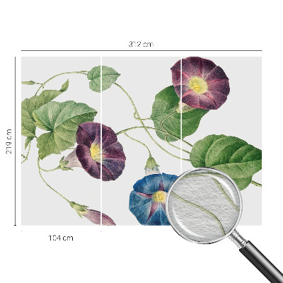 Vliesbehang fotobehang woonkamer met bloemrijke, elegante print voor de woonkamer
