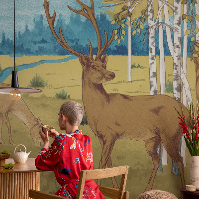 Behang met print Bosharmonie