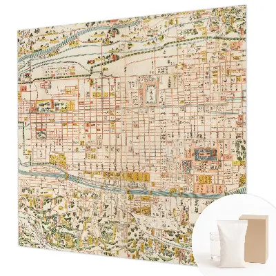 Foto behang op maat met een print van een antieke kaart