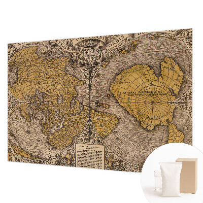 Fotobehang woonkamer met een ontwerp van historische cartografie