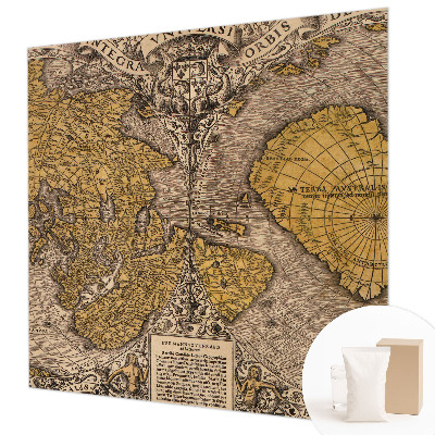 Fotobehang woonkamer met een ontwerp van historische cartografie