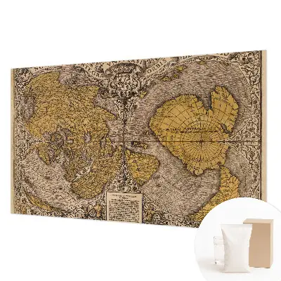 Fotobehang woonkamer met een ontwerp van historische cartografie