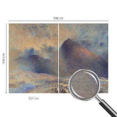 Fotobehang naadloos met een berglandschap