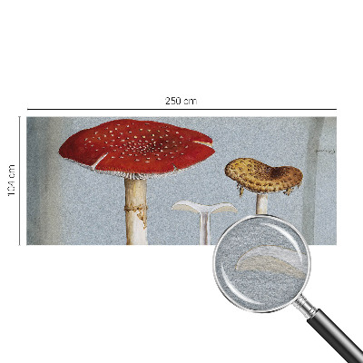 Modern fotobehang met paddenstoelgravures