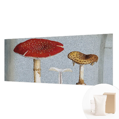 Modern fotobehang met paddenstoelgravures