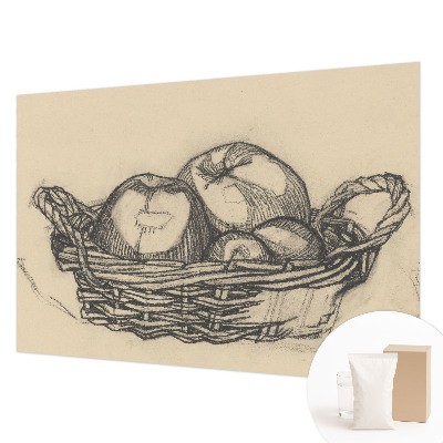 Fotobehang slaapkamer met print van een fruitmand