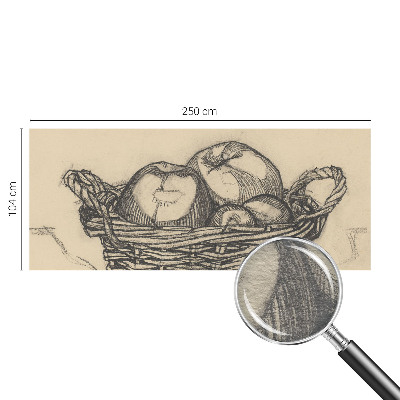 Fotobehang slaapkamer met print van een fruitmand