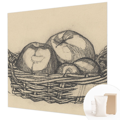 Fotobehang slaapkamer met print van een fruitmand
