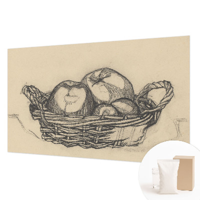 Fotobehang slaapkamer met print van een fruitmand