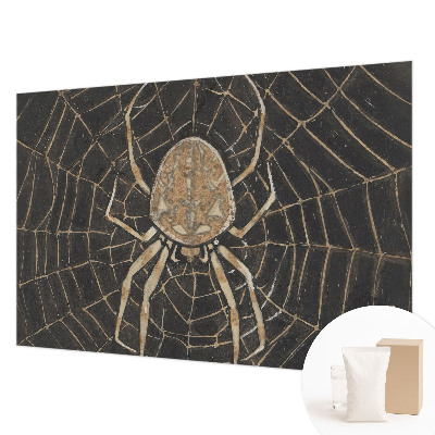 Fotobehang voor de slaapkamer met een subtiel spinnenwebmotief