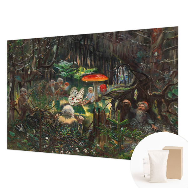 Luxe fotobehang met een ontwerp van een sprookjesbos