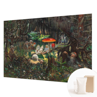Luxe fotobehang met een ontwerp van een sprookjesbos