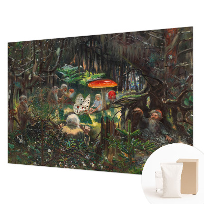 Luxe fotobehang met een ontwerp van een sprookjesbos