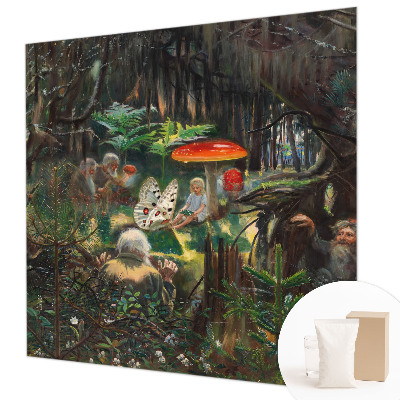 Luxe fotobehang met een ontwerp van een sprookjesbos