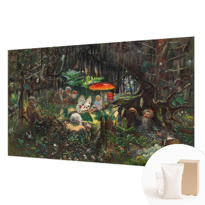 Luxe fotobehang met een ontwerp van een sprookjesbos