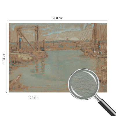 Sfeervol fotobehang met uitzicht op de haven