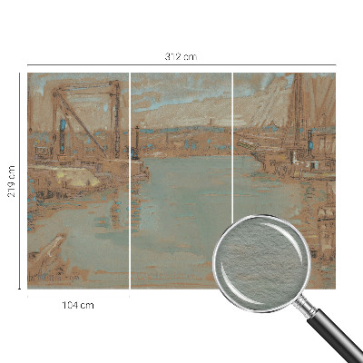 Sfeervol fotobehang met uitzicht op de haven